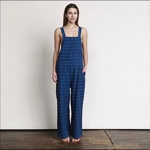 Blue Check Union Wide Leg Ace & Jig Overalls S